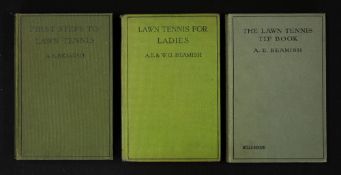 Beamish, A. E. - 'The Lawn Tennis Tip Book' 1922 2nd edition, 1923 and 1924 issues, all published by