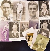 Cricket Signed Player Photocards including Denis Compton, Alec Bedser, Charlie Barnett, Doug Wright,