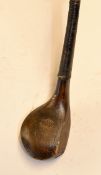 T.G Renouf Silloth deep faced scare neck brassie - fitted with original full length hide grip with