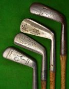 4x assorted irons - J H Taylor smf cleek, an Acorn Brand flanged sole driving iron, 2x jiggers by