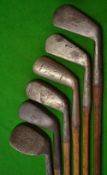 6x various irons - 2x Tom Stewart incl Harry Vardon signature, Morrison & Wallace round back mid