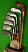 Collection of 7x Donaldson Range Finder clubs - to incl rare and fine scare neck brassie, 5x irons