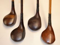Brassie and 3x driving woods - makers incl Grampian Range, Martin & Kirkaldy, Universe and one other