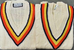 Two Cricket MCC Pullovers one by Kent and Curwen, the other by Bill Edwards, both 38