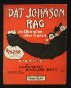 Scarce - 'Dat Johnson Rag' Music Sheet - An Ethiopian Intermezzo, tribute to Jack Johnson, 'A