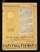 Scarce 1932 The St Andrews Golf Co Ltd Dunfermline golfing catalogue - No.32 c/w original