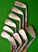 10 assorted golf irons - Maxwell jigger and mashie, Tom Stewart Maker mid iron, Genii Model mid