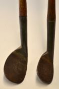 Late smf rut iron c.1895 and a J Cook smf niblick stamped with Condie Rose cleek mark (2)