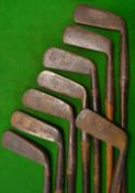 8x metal blade putters - D&W Auchterlonie Model L, Key Mark straight blade, 