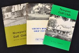 3x Golf Club handbooks - Grim's Dyke Golf Club by Tom Scott, 2x Newport Golf Club South Wales one