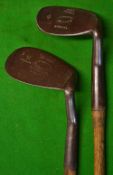 2x excessively bent Smith's patent anti-shank niblicks - incl a Gibson Superior L model and a Winton
