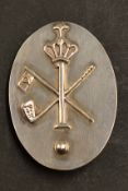 Large silver hallmarked Hole in One golf buckle - hallmarked London 1981 overall 2