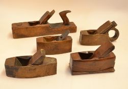 Collection of golf club makers wooden planes to incl one stamped D & W Auchterlonie, another stamped