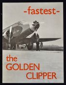 Air Union Brochure The Golden Clipper London Paris Mid 1930'S - Has 8 pages with 5 full page