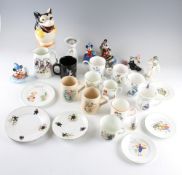 Assorted Children's Related Ceramics Mabel Lucie Atwell side plate, two Dennis China Works Bonzo
