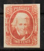 Unused 2 cents 1863 Postage stamp with portrait of Andrew Jackson.