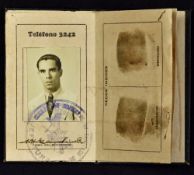 Cuba - 1947 Original Firefighter's Identification - 'Cuerpo de Bomberos de Santiago de Cuba',