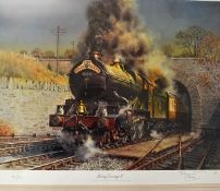 Railway - 'King George V' Signed Colour Print - ltd ed 850, signed by the artist Cuneo together with
