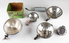 Lucas and Lumax Car Fog/Spot Lights x3 together with New Old Stock clear hooter horn, fog light in
