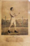 Pugilism - Joe Goss 'Champion of the Middleweights' Signed Lithograph - depicts a fighting stance