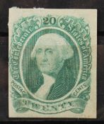 Confederate States 1864. Unused 20 cents Postage Stamp with portrait of George Washington.