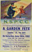 Brighton N.S.P.C.C. Poster 1952 - For a Garden Fete to be held at 