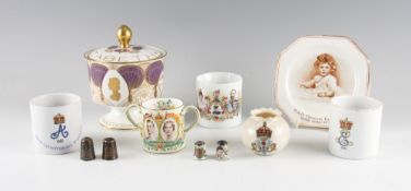Selection of Royal Family Items Coalport limited edition lidded bowl 'To Commemorate the Silver
