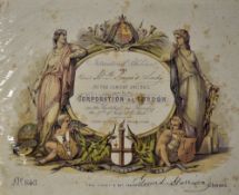 Concert In The Guildhall, London - Ornate Souvenir Invitation Ticket 1862 - Fine multicoloured