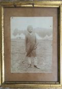 WWI Sikh Officer Framed Photograph - A mounted and framed in glass vintage military photograph of