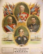 Boer War Impressive Poster Size Patriotic Calendar - Halifax 1899 - With multicoloured Portraits