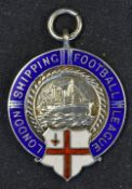 Silver Medal 1932/33 London Shipping Football League to the obverse features the England flag, and