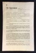 1964 Player contract between the Wolves (the club) and Gordon Roberts (the player) dated 27