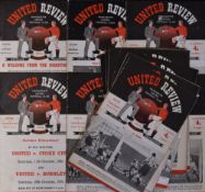 1952/53 Manchester United home football programme collection to include Chelsea, Arsenal, Bolton