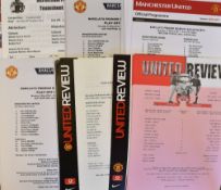 Manchester United Reserves home football programmes 1997/98 Birmingham City 2002/03 WBA, 2003/04 WBA