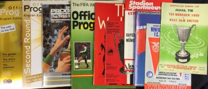 Collection of big match programmes to include 1965 ECWC final West Ham United v 1860 TSV Munich,