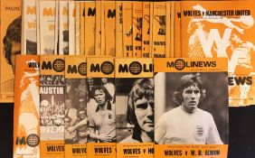1973/74 Wolverhampton Wanderers home Football programmes to include full season collection including