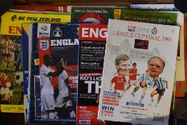 Collection of big match football programmes to include internationals, cup finals, semi-finals etc.,