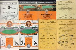 Wolverhampton Wanderers home reserve football programmes v Sheffield United 1952/53, 1953/54, 1955/