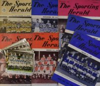 1949/50 Sporting Herald magazine featuring coloured photos of football teams to the covers (8), plus