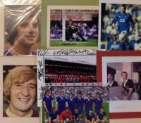 Mixed Selection of Football Prints few signed such as Neville Southall, Wayne Rooney, Nottingham