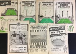 Wolverhampton Wanderers away reserve football programmes v Newcastle United 1954/55, 1955/56, 1956/