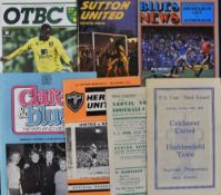 Selection of FA Cup Football Programmes to include 1947/48 Colchester United v Huddersfield Town,