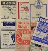 1948/49 Wolverhampton Wanderers away Football programmes to include Everton, Derby County,