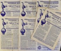 Tottenham Hotspur home Football programmes v 1949/50 Cardiff City, Brentford, Plymouth Argyle,