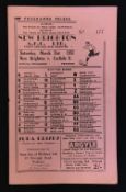 1950/51 New Brighton v Carlisle United Football programme at The Tower Grounds 31 March 1951. Good.