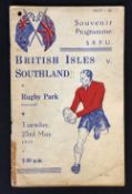 1950 British & Irish Lions Rugby New Zealand Tour programme - v Southland at Rugby Park,