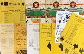 Wolverhampton Wanderers reserve home football programmes v Bolton Wanderers 1950/51, 1952/53, 1953/