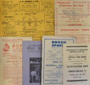 1949/50 Shrewsbury Town away football programmes v Gloucester City, Brush Sports (missing back