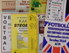 Wolverhampton Wanderers away Football Programmes friendlies/tournament issues to include 1977 GIF/