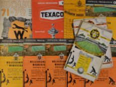 Selection of Wolverhampton Wanderers home Football programmes to include 1947/48 Chelsea 1948/49